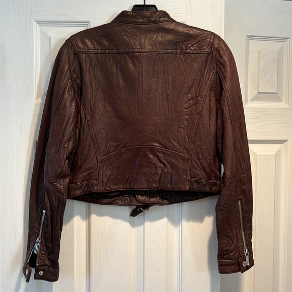 MICHAEL Michael Kors Leather Bomber Jacket PM - Picture 3 of 10